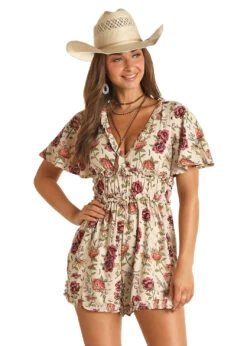 Rock And Roll Cowgirl Rock & Roll Cowgirl's Floral Romper