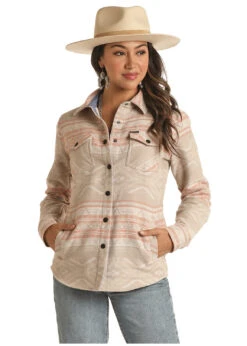 Rock And Roll Cowgirl Rock & Roll Ladies Aztec Shirt Jacket
