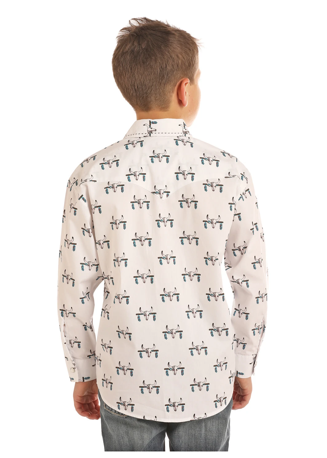 Rock & Roll Cowboy Boy's Rock & Roll Cowboy Snap Front Shirt B8S2312 C4 Size Medium 4 Rock & Roll Cowboy Boy's Rock & Roll Cowboy Snap Front Shirt B8S2312 C4 Size Medium - Image 2