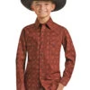 Rock & Roll Cowboy Rock & Roll Boy's Burgundy Snap Front Shirt -Ariat Store rock roll cowboy rock roll boys burgundy snap fron