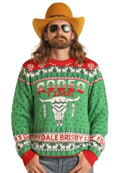 Rock & Roll Cowboy Rock & Roll Dale Brisby Ugly Christmas Sweater -Ariat Store rock roll cowboy rock roll dale brisby ugly christ 3
