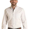 Rock & Roll Cowboy Rock & Roll Men's Striped Fancy White Shirt