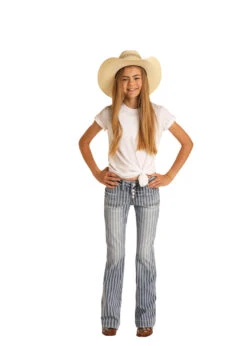 Rock & Roll Denim Girl's Stripe Trousers -Ariat Store rock roll denim girls stripe trousers 2