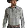 Rock & Roll Denim Rock & Roll Cowboy Men's Grey And Mint Plaid Shirt -Ariat Store rock roll denim rock roll cowboy mens grey and min