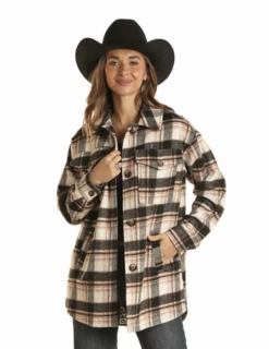 Rock & Roll Denim Rock & Roll Cowgirl's Plaid Shacket