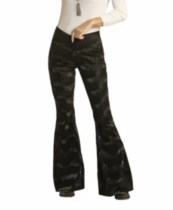 Rock & Roll Denim Rock & Roll Ladies Texture Bell Bottom Jeans