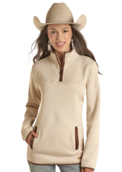 Rock & Roll Denim Rock & Roll Women's Melange Henley Pullover