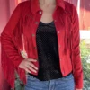 Rock & Roll Denim Rock & Roll Women's Red Suede Fringe Jacket