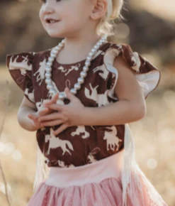 Shea Baby Shea Baby Cowboy Print Fringe Onesie