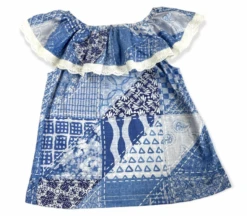 Shea Baby Shea Baby Denim Pattern Short Sleeve Top