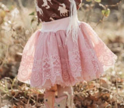 Shea Baby Shea Baby Girl's Pink Chiffon Lace Skirt