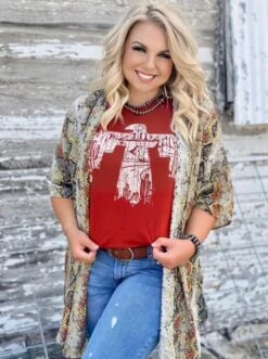 Texas True Texas True Kimono Multi CTexas True Snakeskin Kimono C3olored Snakeskin C3