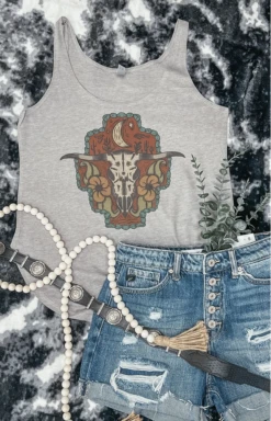 Wild River Wild River Moonlight Floral Bull Skull Tank