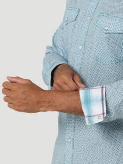 Wrangler Wrangler 20X Men's Teal Competition Advanced Comfort Snap Front Shirt -Ariat Store wrangler wrangler 20x mens teal competition advanc 3