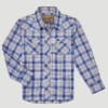 Wrangler Wrangler Boy's Navy Plaid Snap Front Shirt -Ariat Store wrangler wrangler boys navy plaid snap front shirt