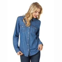 Wrangler Wrangler Ladies Denim Snap Front Shirt