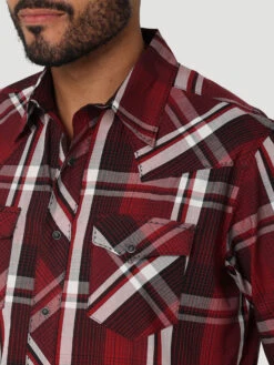 Wrangler Wrangler Men's Wine Plaid Snap Front Shirt -Ariat Store wrangler wrangler mens wine plaid snap front shirt 2