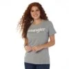Wrangler Wrangler Women's Grey Logo Tee -Ariat Store wrangler wrangler womens grey logo tee